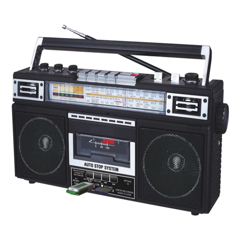 
 AM/FM/SW 1-2 диапазонное радио с кассетный магнитофон MT-1600BT  