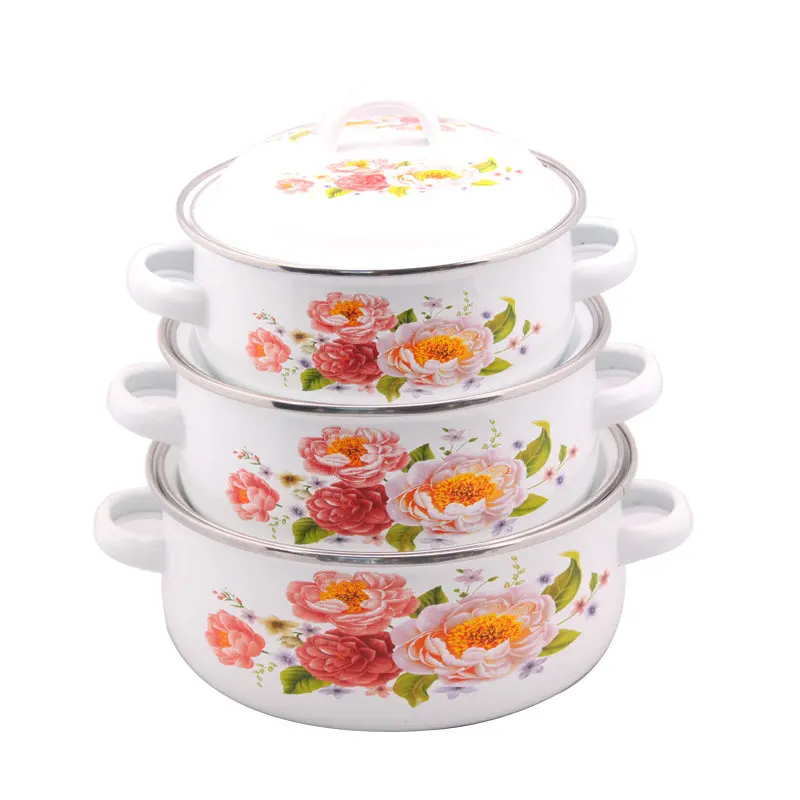 Custom Pre-Seasoned Non-Stick Cast Iron Kitchen Cookware Set Dutch Oven with Ceramic Enamel Coating Cooking Pots and Casserole