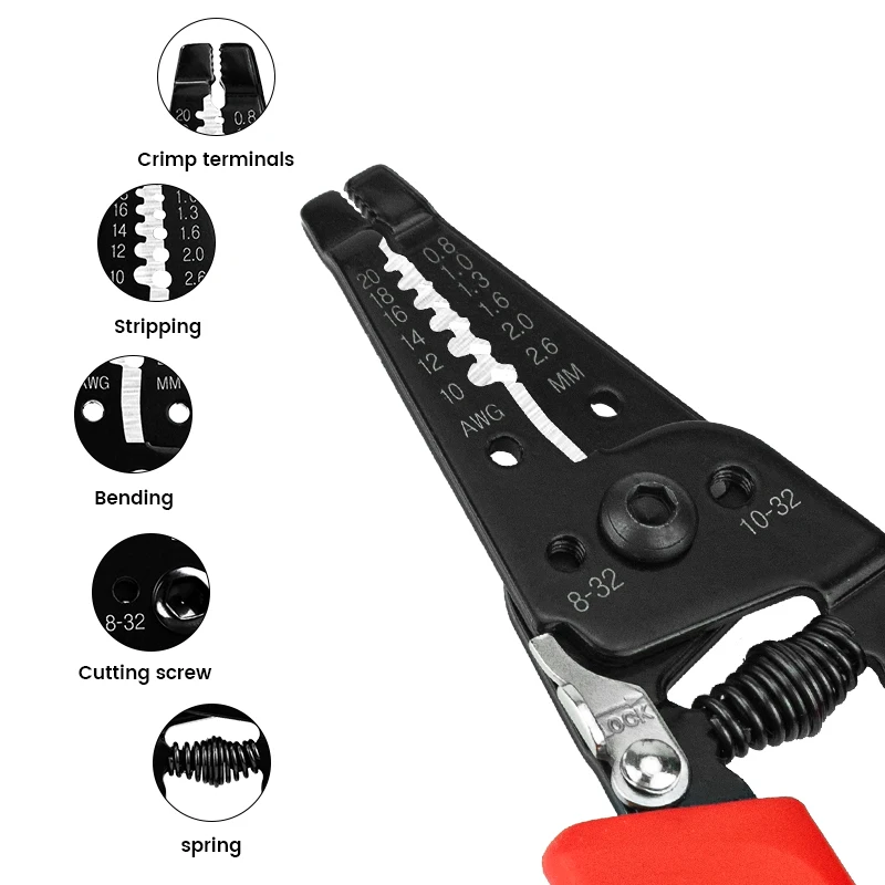 KAIWEETS Multifunctional Wire Stripper for Multi Angle Cutting Pliers Wire Stripper Tool