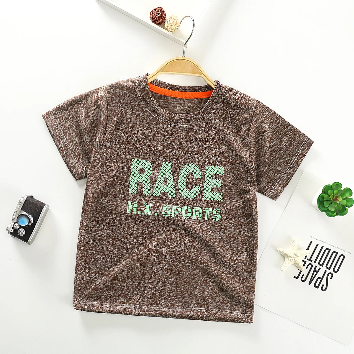 Оптовая продажа, дешевые модные быстросохнущие футболки с принтом для мальчиков, новинка весны и лета, Спортивная футболка унисекс из вискозы и хлопка с коротким рукавом