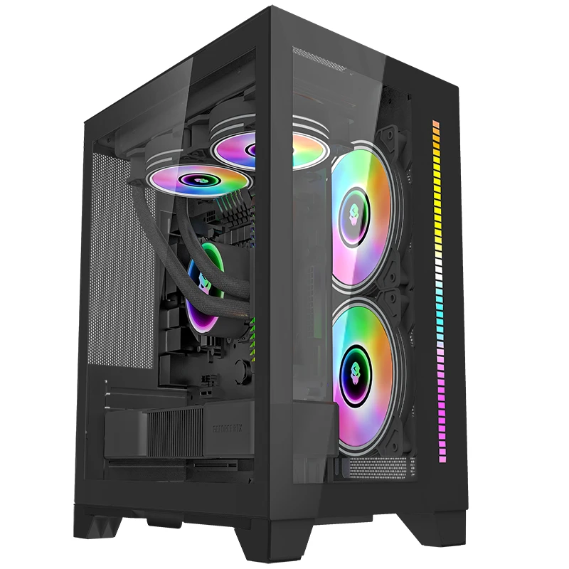 Gabinet Gamer Micro ATX Case PC Gaming Computer Cases & Towers with Tempered Glass