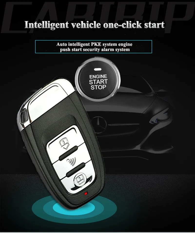 PKE Дистанционная система запуска двигателя, бесключевой доступ, кнопка запуска двигателя, автомобильная система сигнализации