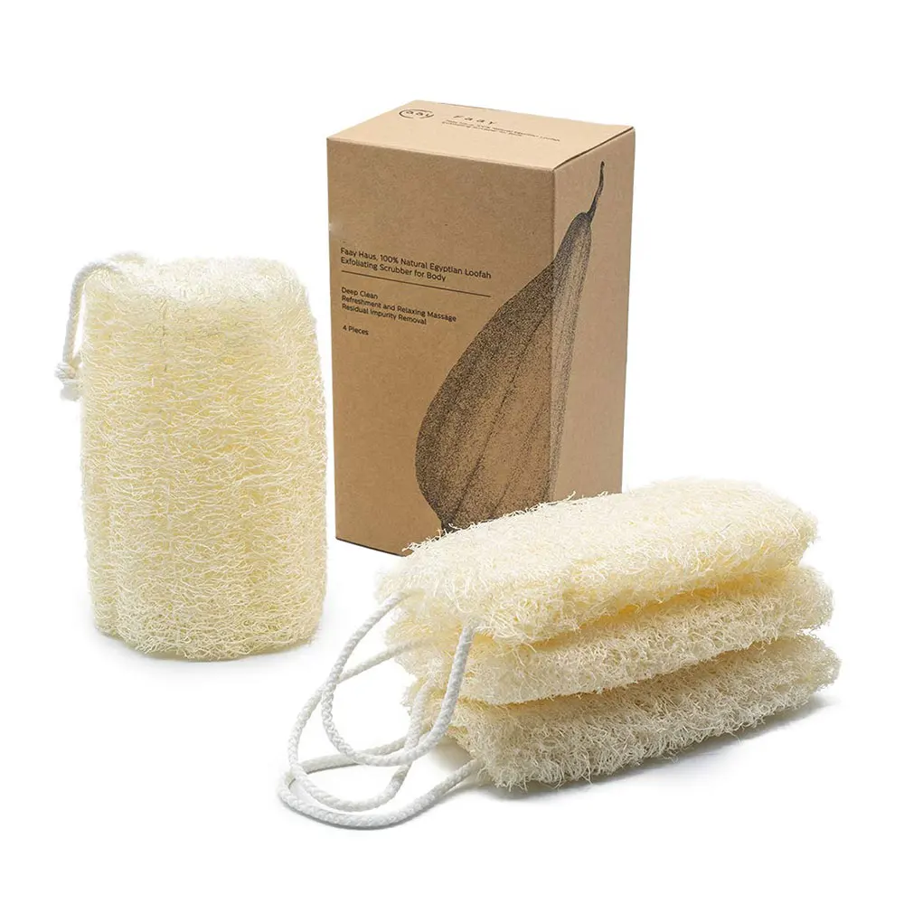 Soft Customizable 100% Natural Organic Loofah Sponge of Exfoliating Bath Supplies
