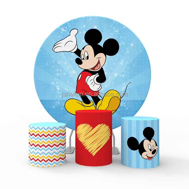 Custom graphic theme full color printing kids birthday party backdrop stand