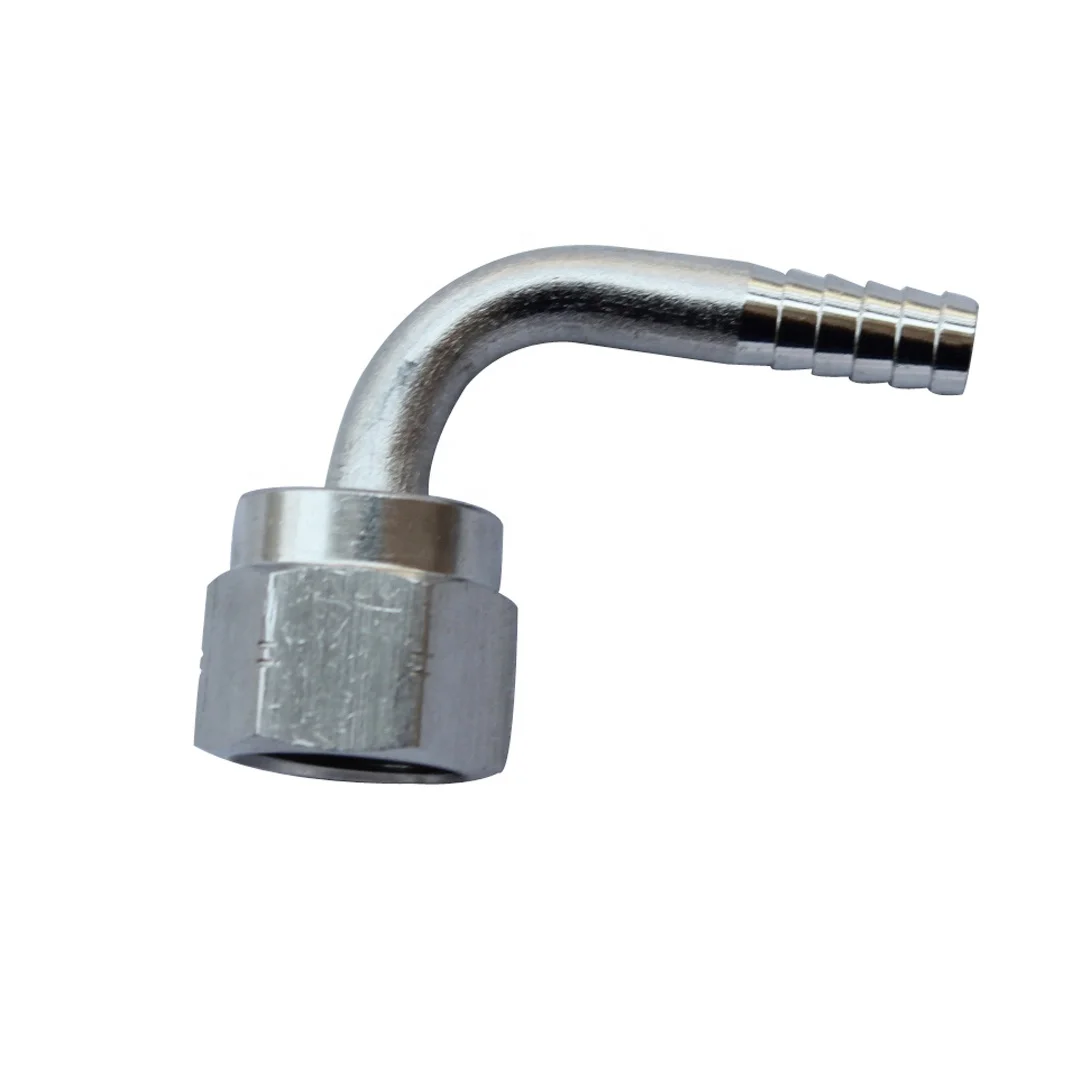 Hydraulic Sanitary Stainless Steel 304 Beverage fitting hose barb elbow adapter connect pipe with swivel hex nut
