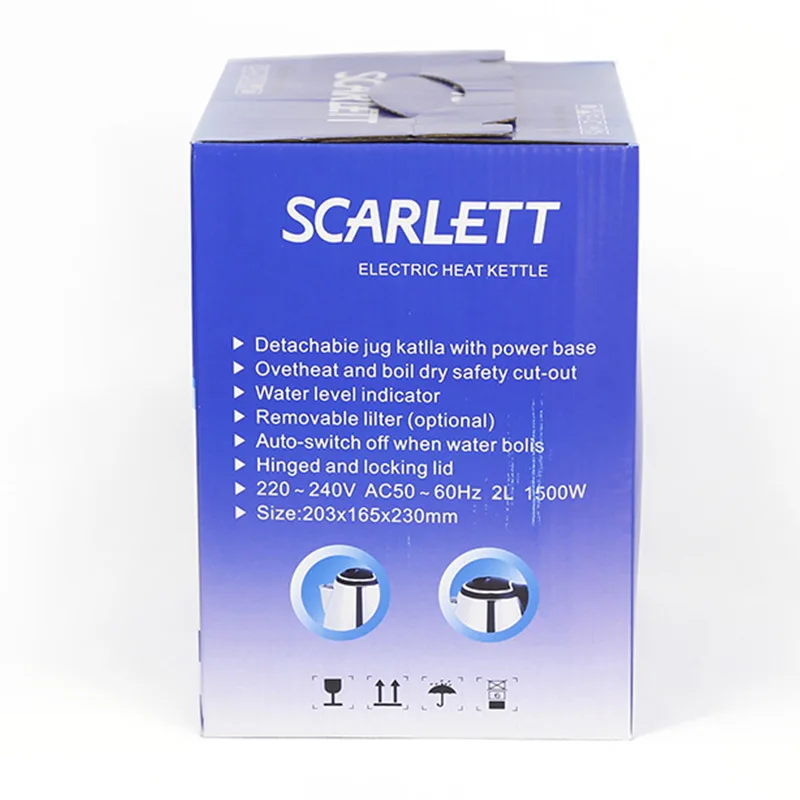 Scarlett 2L SC-20A Stainless Steel Coffee Kettle Tea Pots Hot Water Kettle Heat Electric Kettle