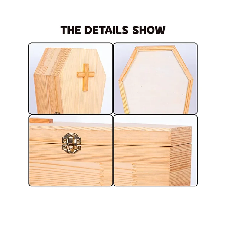 personalized coffin type pet cat ashes box contracted design wood carving with cross dog ashes box