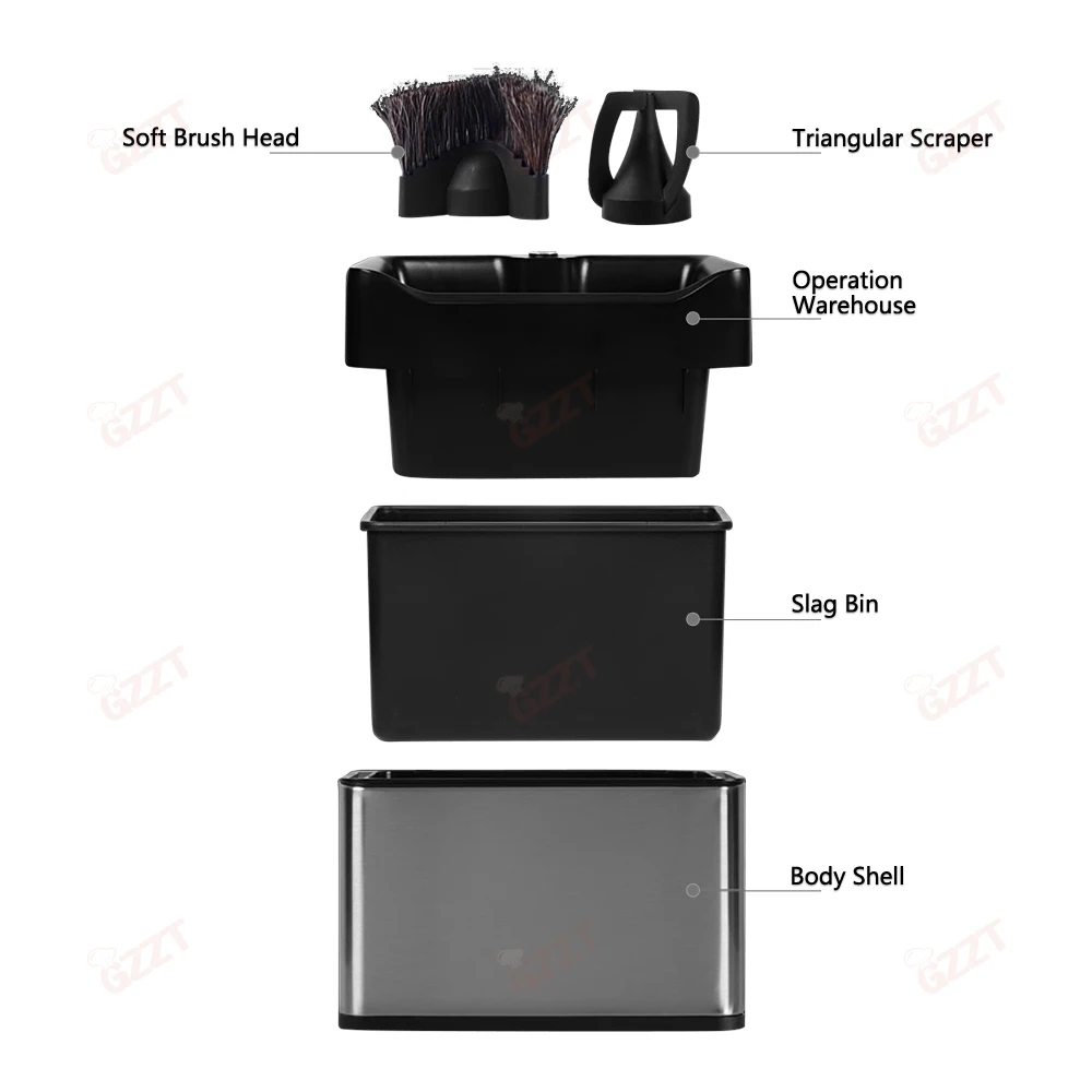 20w Automatic Coffee Portafilter Knock Box Machine 110V 220V Large Capacity Slag Tank Electric Espresso Portafilter Cleaning Box