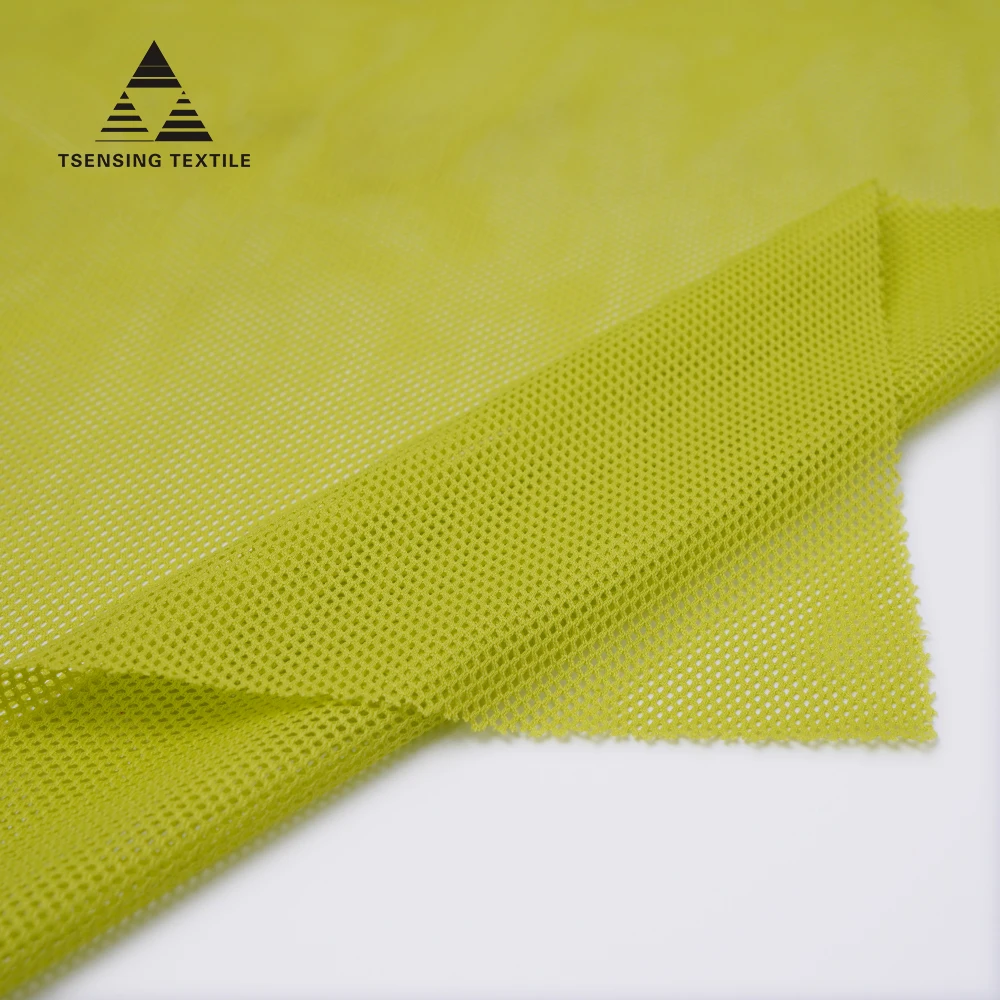 Высокоэластичная трикотажная одежда, полиэстер, спандекс, устойчивая сетчатая ткань для спортивных топов