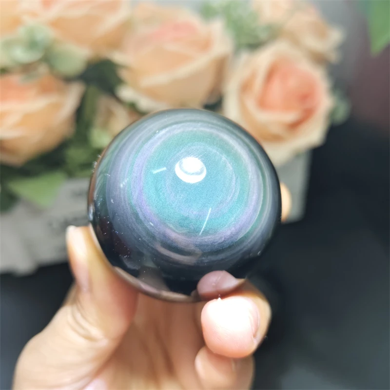 Kindfull Wholesale High Quality Rainbow Obsidian Sphere Healing Stones Ball For Meditation