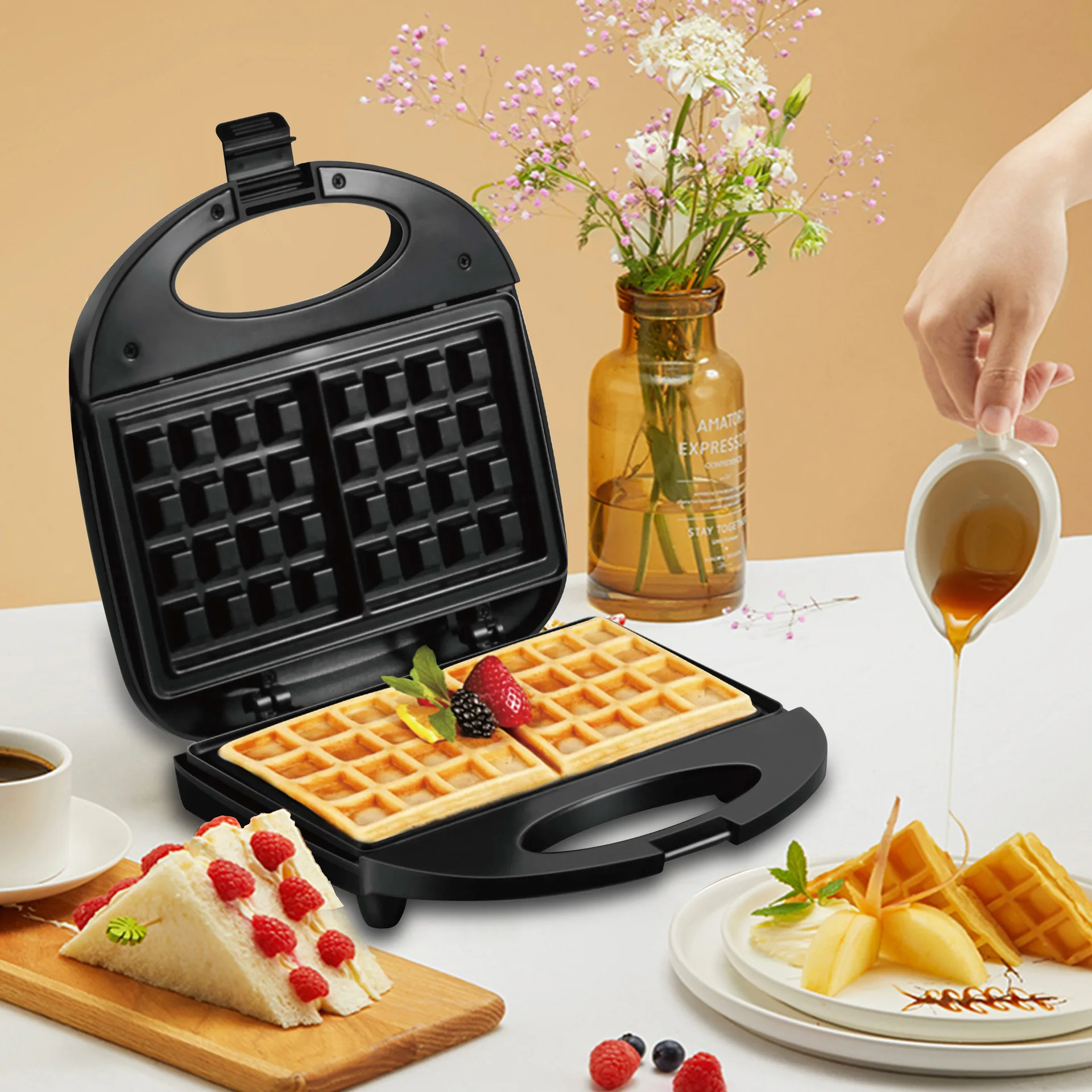 Kitchen Appliance Mini Breakfast Waffles Maker Egg Cake Pan Electric Waffles Eggette Non Stick Mini Sandwich Waffle Maker