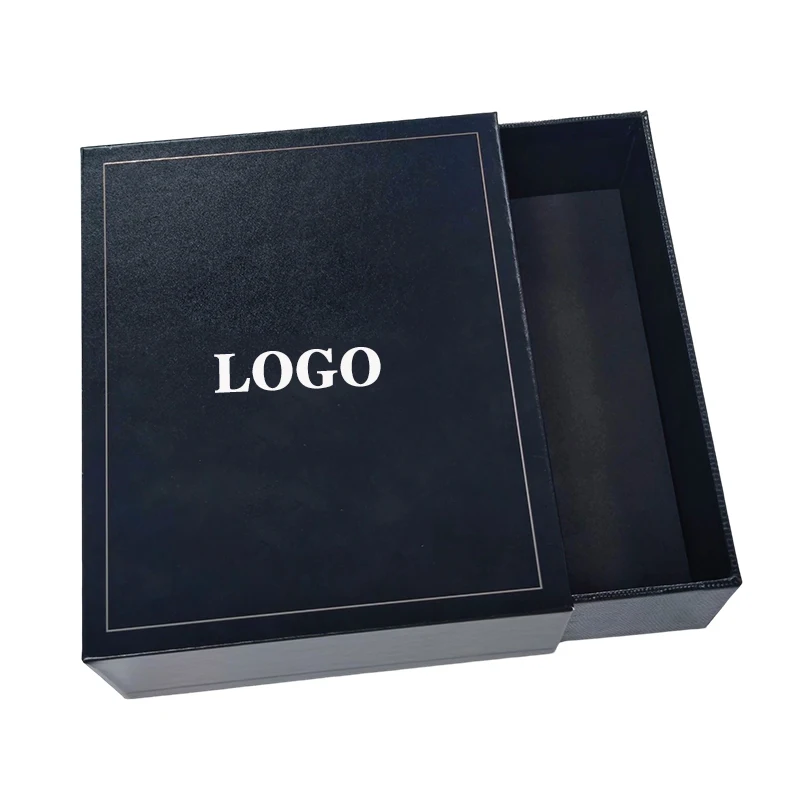 Custom Logo Luxury Electric Power Bank Black Sliding Rigid Drawer Cardboard Paper Gift Packaging Box With Eva Foam Insert