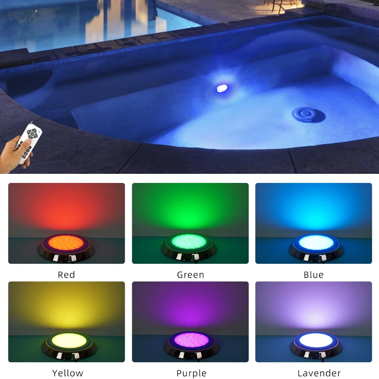 Полимерный наполненный подводный настенный Rgb-светильник Ip68 для плавания на открытом воздухе 12 Вт 18 25 35 светодиодная лампа