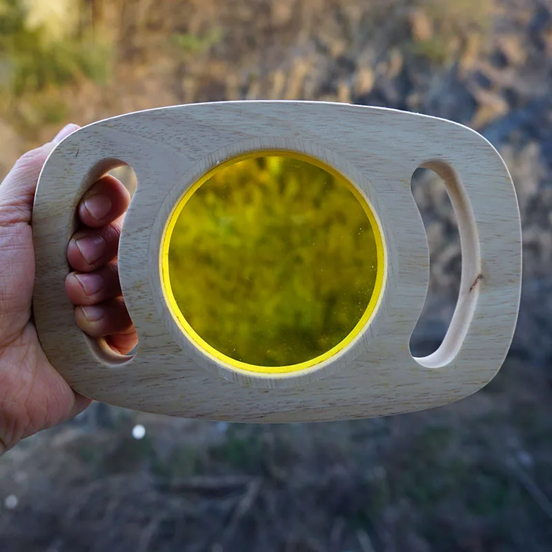 wooden Montessori toy wood glitter building blocks Wooden magnifying glass for kids