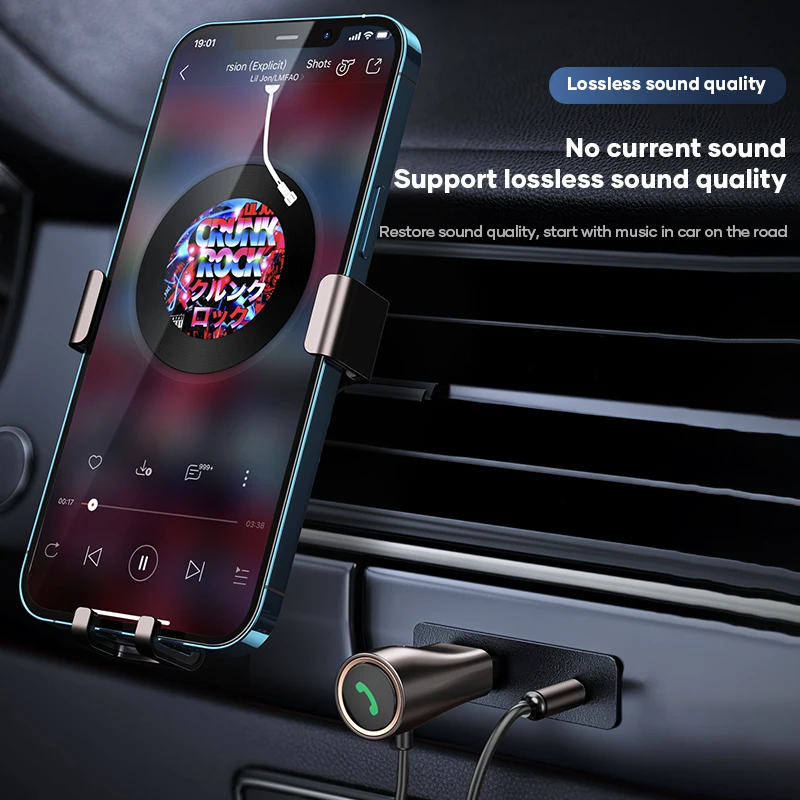 2021 Car Blue Tooth Audio Receiver Adapter Aluminum Alloy TF 3.5mm Aux Cable BT5.0 Car Wireless Music Receiver For Car Audio