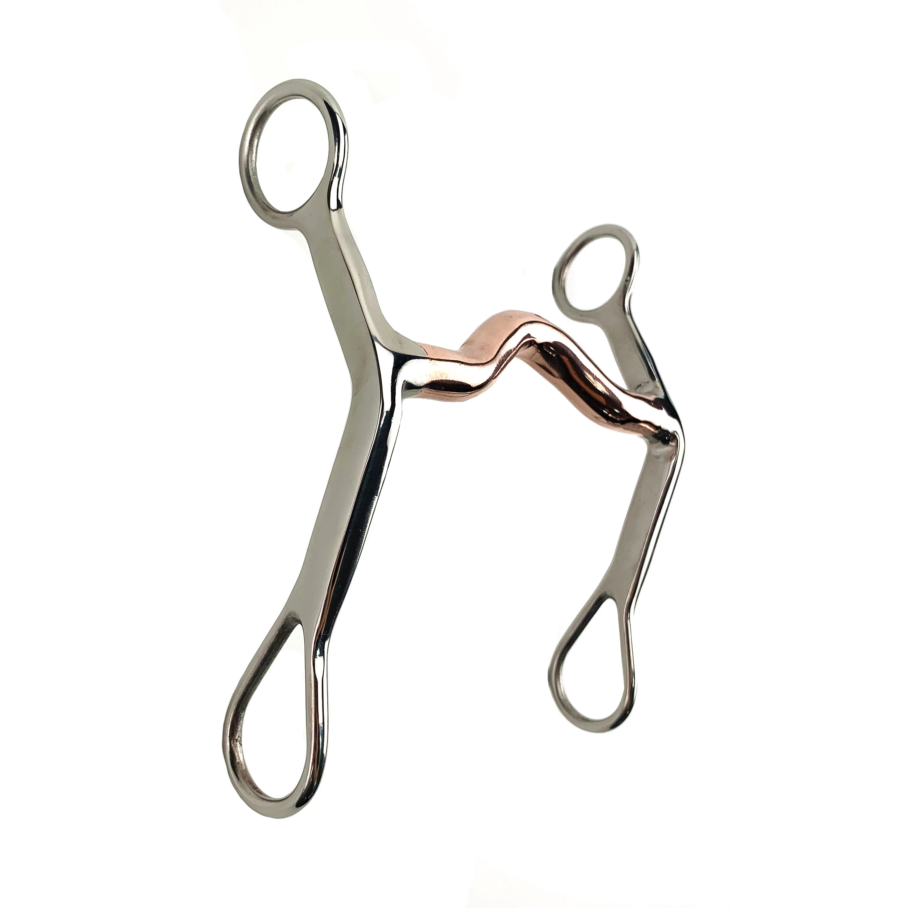 
Horse Accessories Equestrian SS Show Bit with Copper Medium Port Mouth 