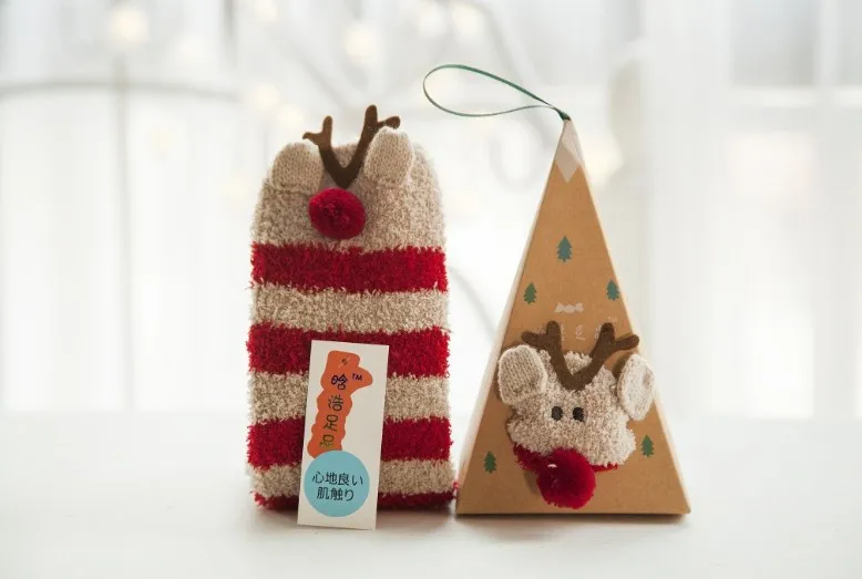 Warm Coral Fleece Socks Christmas Gift Cartoon 3D Socks