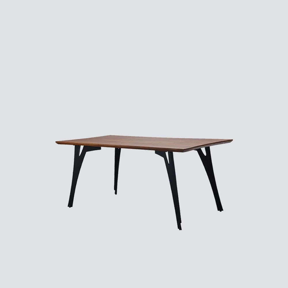 NS FURNITURE metal legs solid wooden dinning table Acacia wood furniture for dinning area indoor outdoor home office modern