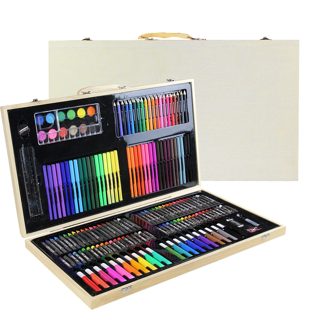 Лидер продаж 180 шт. для взрослых художников начинающих изысканный высококачественный деревянный набор рисования