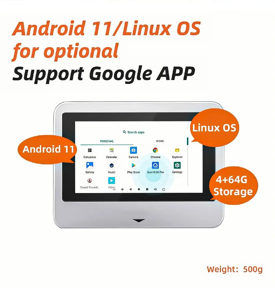 5-дюймовый Android 2D считыватель штрих-кодов POS с опцией POE ER200