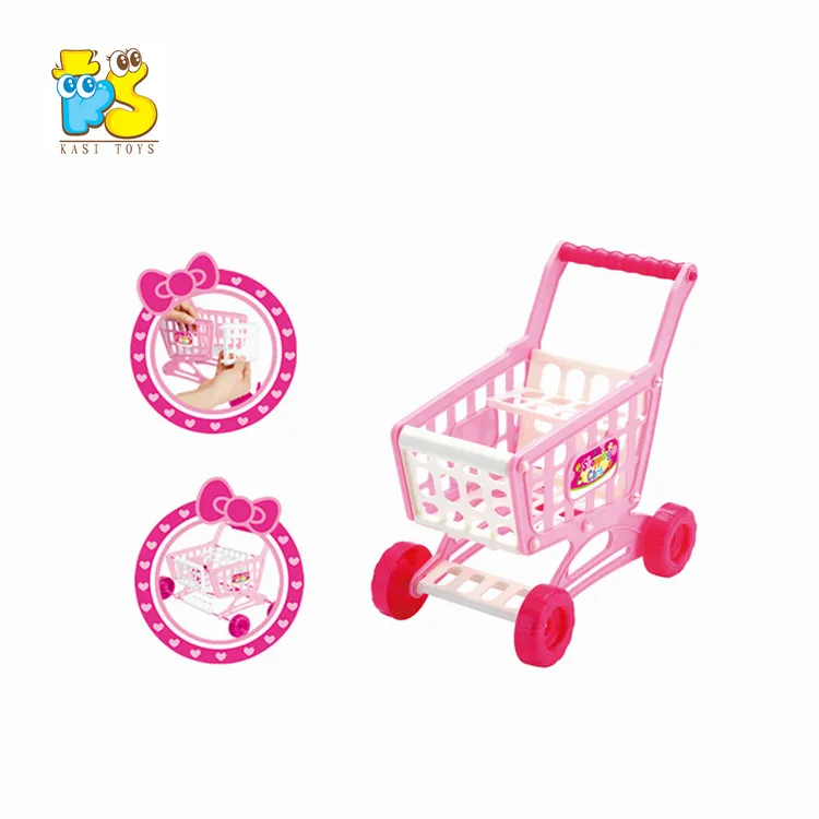 Mini DIY supermarket play sets pink small shopping cart plastic baby toys