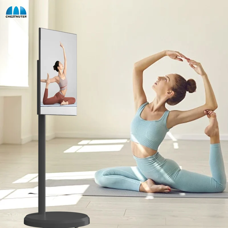 24 Inch Battery-Power Android Smart TV Monitor In-Cell Touch Screen Gym Gaming Live Room Smart Tv With Removable Scroll Wheels