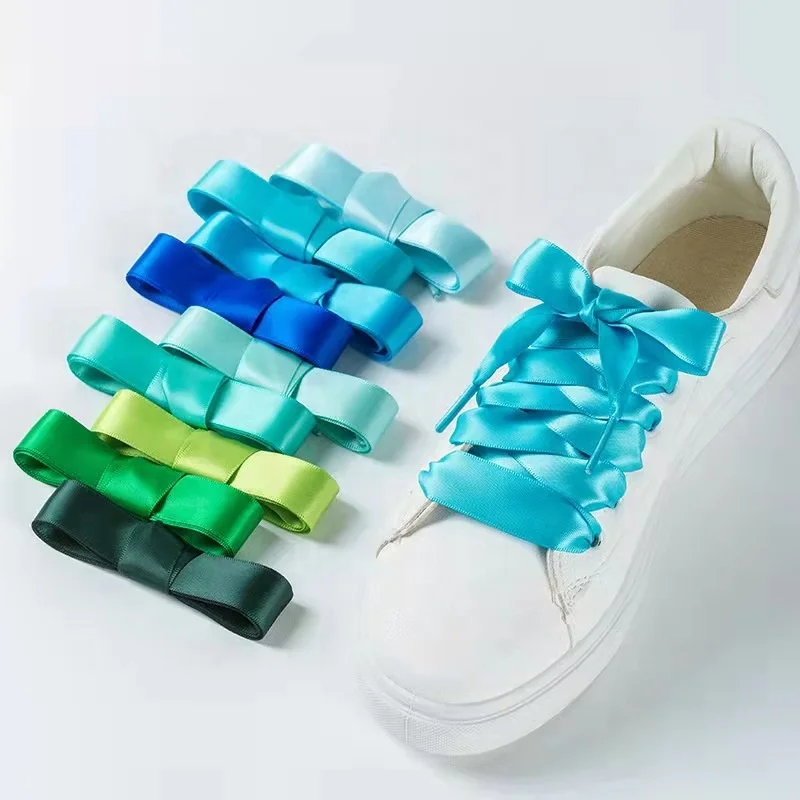 Flat 10 mm 20mm 30 mm Satin Shoelaces Silk Ribbon AJ1 Shoe laces Boots Women Sneakers ShoeLace