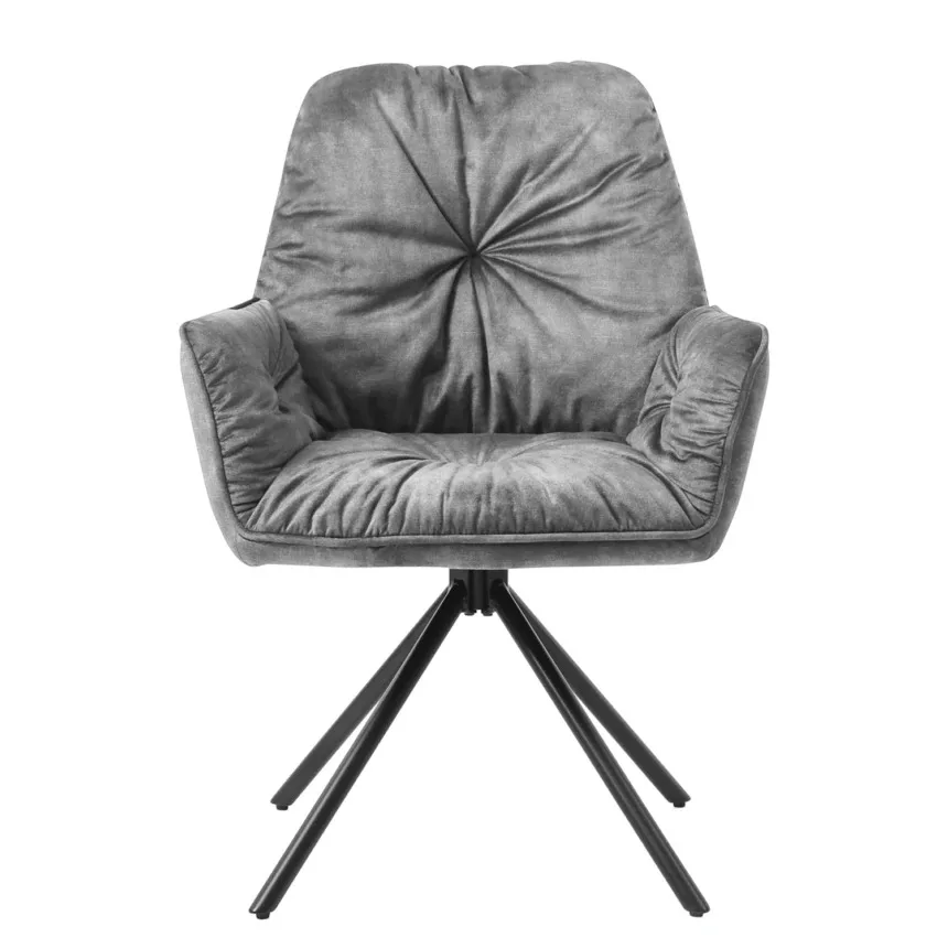 Dining Home Nordic  French Floria Silver Luxury Restaurant Upholstery Single Modern Dining Soft Velvet Chairs