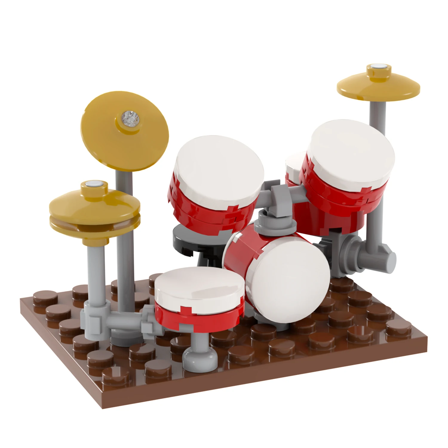 MOC4091 Drum Kit 35Pcs Bricks Set Accessories Educational Model Action Music Scene Decoration DIY Building Blocks Kids Gift Toys