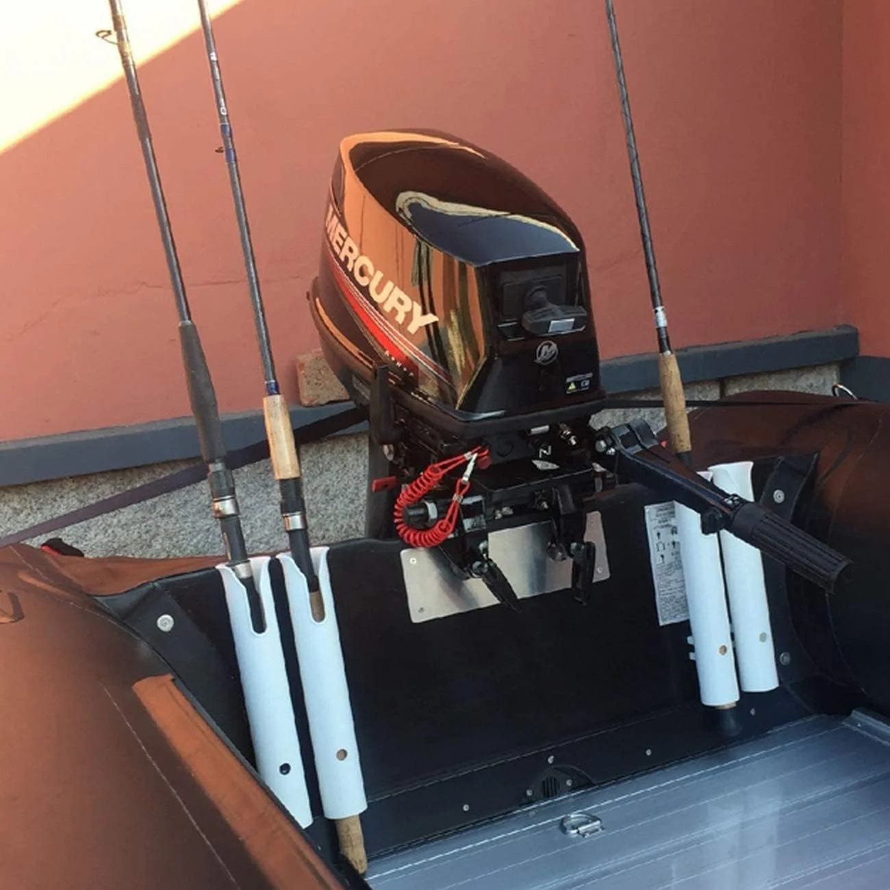 Fishing Rod Holder Bracket Wall Mounted Boat Side Mount Tool Holder Tube Links with Screws