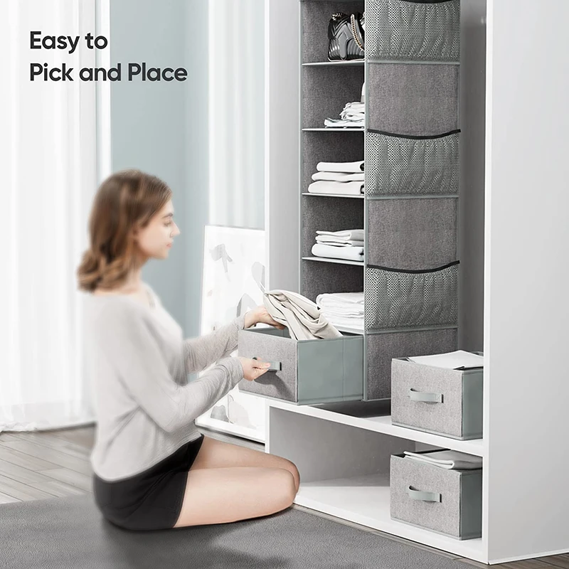 Custom 6-Shelf Hanging Closet Organizer Hanging Shelves for Closet Shoes Storage Box with Hook