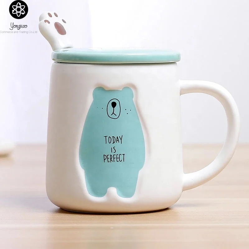 Decorative 3D Animal Design Ceramic Coffee Mugs/Animal Novelty Tea Cups