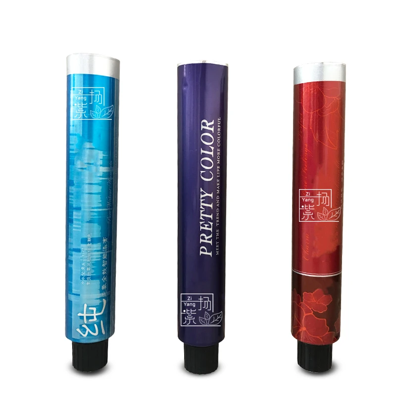 Factory Sale Empty Aluminum Collapsible Hose Packaging Hair Color Paste Squeeze Tube Glue Metal Container Water Color Pipe