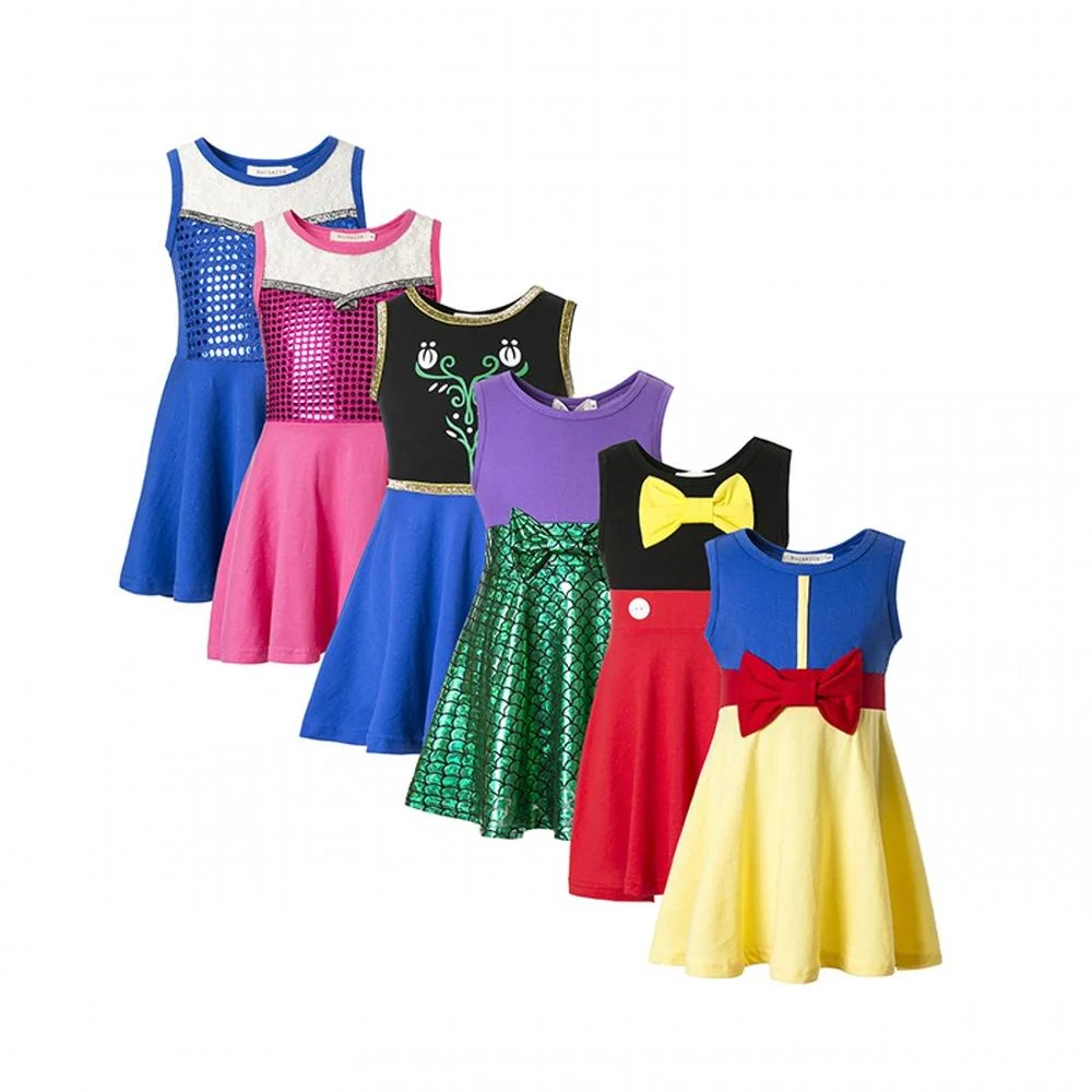 Girls dress baby girl clothing teenagers dress girl birthday dress Princess Aladdin Jasmine ariel belle Costume elsa anna Dance