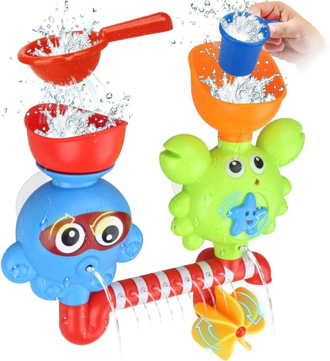 Bath Non Toxic Toys Birthday Gift Wall Toy Waterfall Fill Spin Flow Kids Bathtub Toddlers Bath Toys