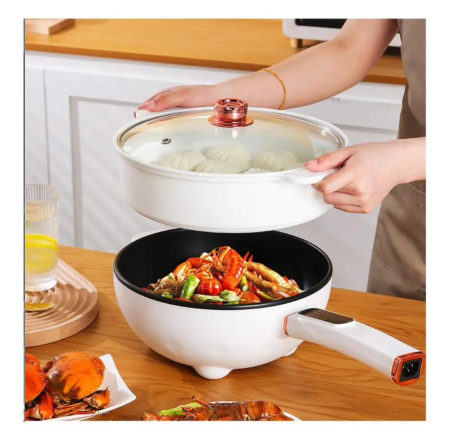Factory Wholesale Price Multi Cooker Hotpot And Grill Electric Egg Boiler And Fry Pan Electric Cooking Pot With Glass Lid