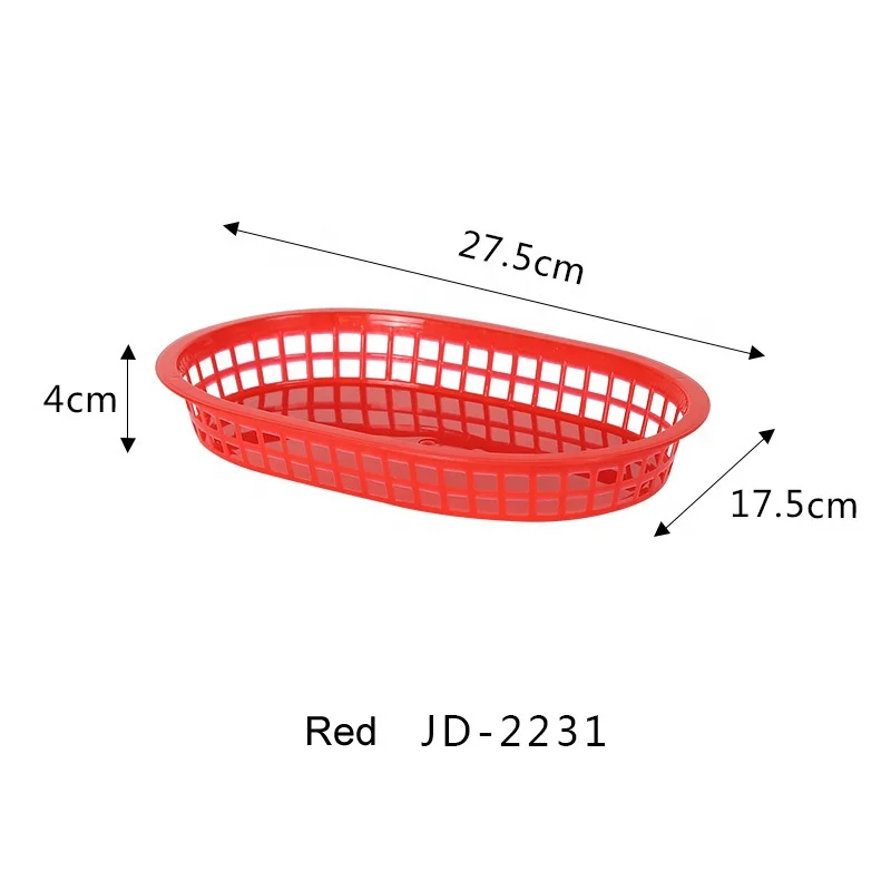 Wholesale Durable Plastic PP Eco-friendly Colorful Fast Food Chips Fruit Serving Basket