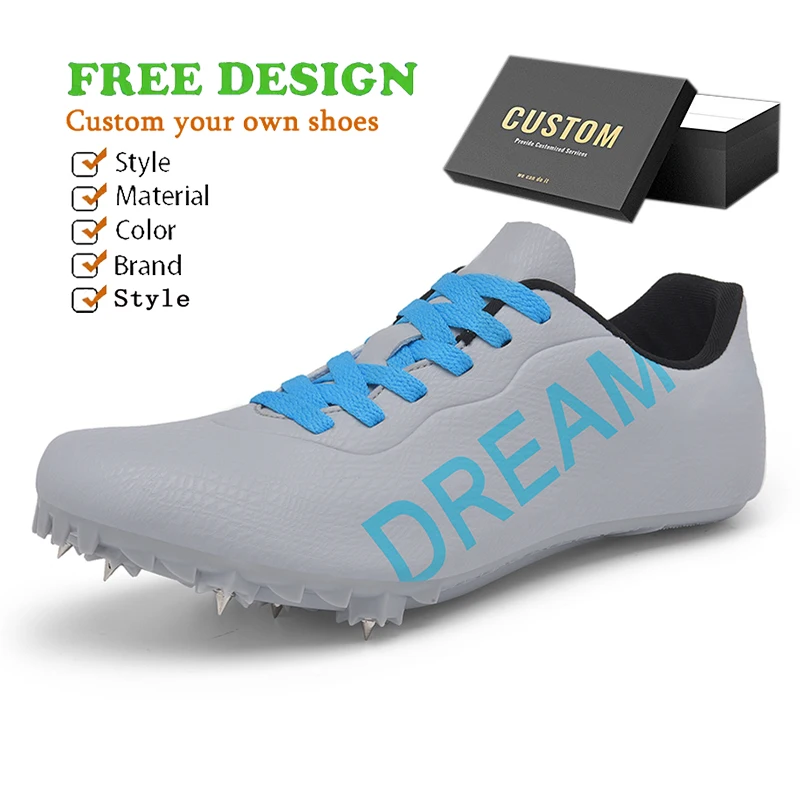 OEM Custom Logo Track Field Shoe Professional Running Spikes Shoes Steel Nail Sneakers for Women Men