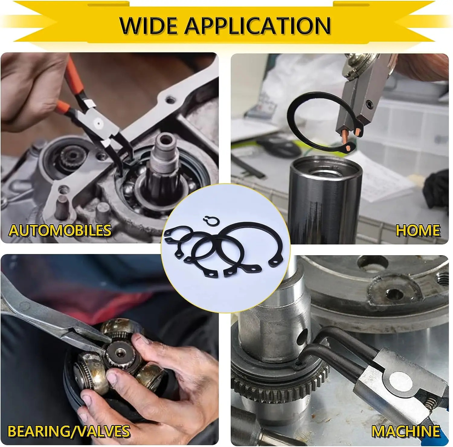 OEM Wholesale Black Carbon 4mm-36mm External Circlip Stainless Steel Din 471 External Spring Retaining Rings