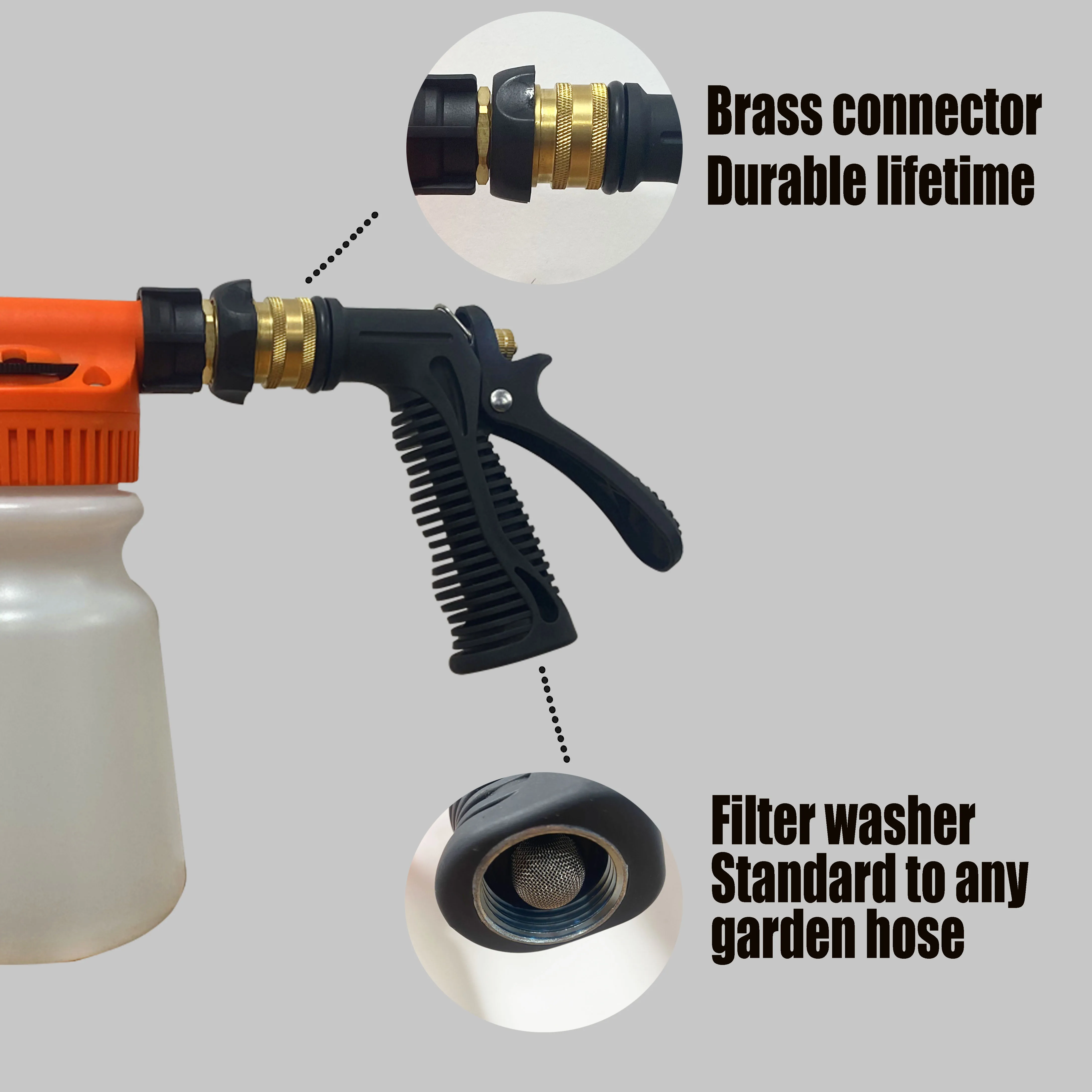 Pre Mix Fertilizer water hose end sprayer 32OZ bottle brass connector