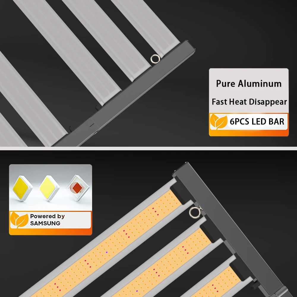 Foldable 320W LED Grow Light LM281B 730nm 6bar Full Spectrum Indoor Solar Grow Light for Greenhouse Vegetable Growing