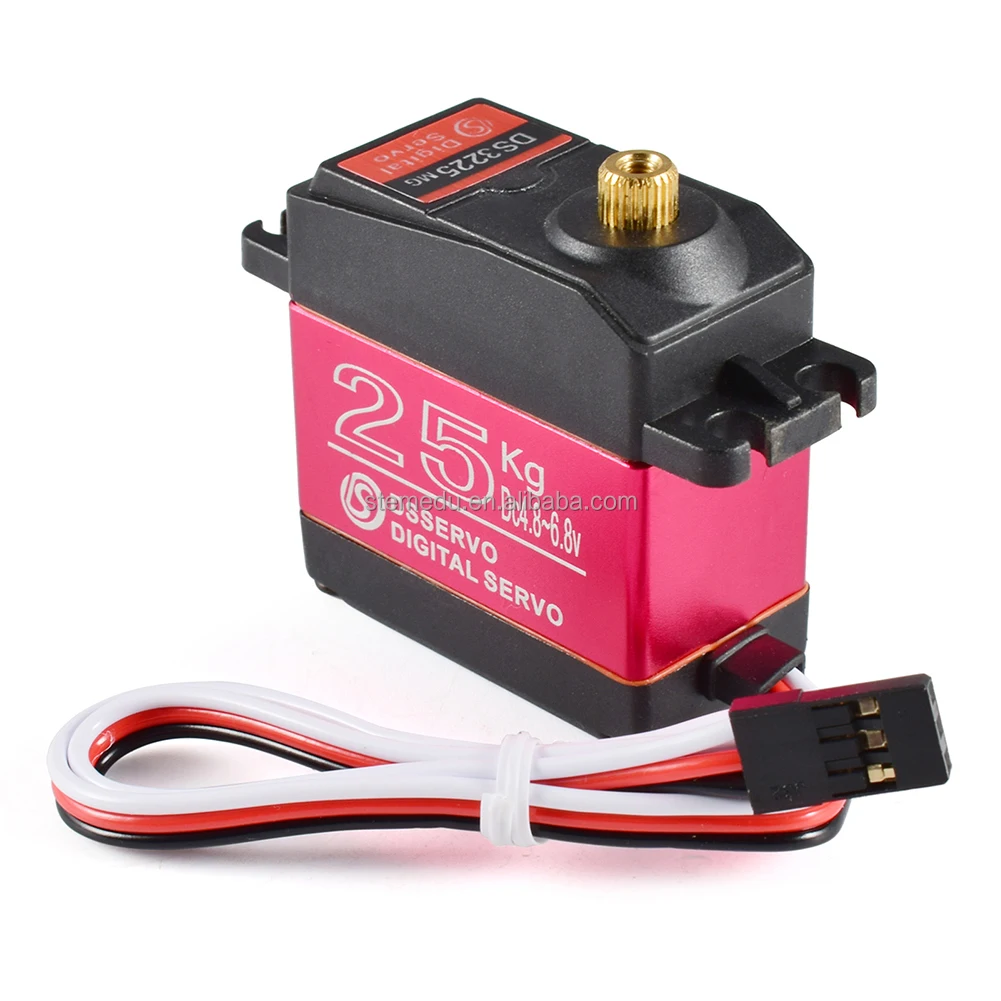 Stemedu DS3225 270 Degree Waterproof Servo 4.8 ~ 6.8V Metal Gear Digital Servo DS3225MG 25KG for Baja 1/8 1/10 Scale RC Boat