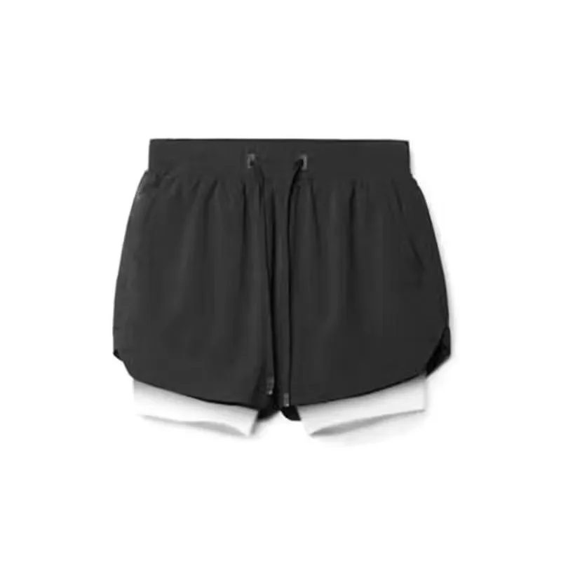Athletic Sports 2 In 1 Training Shorts Mens Elastic Waist Basketball Tight Breathable Running Fitness