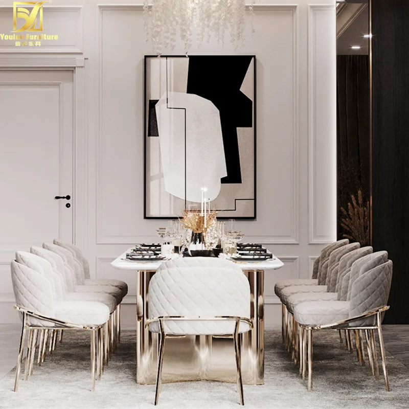 dining room furniture modern light simple dining table and chairs sets for 8 luxury