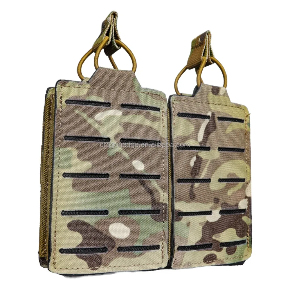 SPARK TAC Laser Cut Magazine Pouch Double Tactical Pack Camouflage Mag Pouch ,Multicam