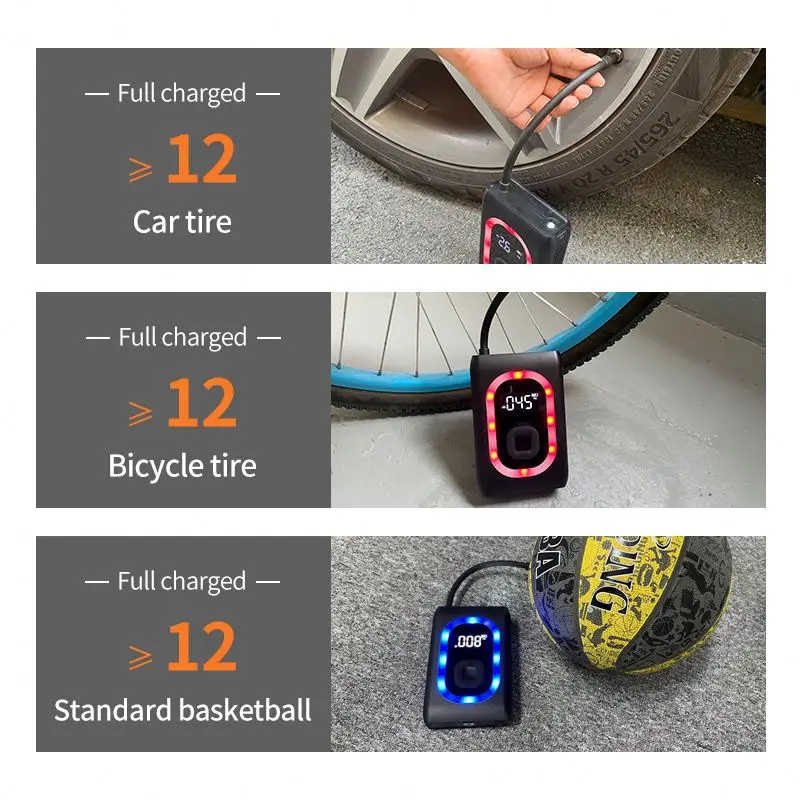 Smart Air Pump Preset Tire Pressure Automatic Stop Rechargeable Battery Car Air Pump Air Tire Compressor Tire Inflator