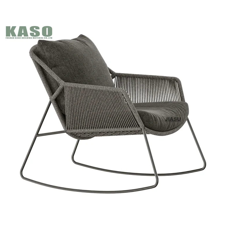 Rattan Chair Courtyard Cafe Dinning Stackable Modern Patio Restaurant Wicker Cast Aluminum Rope Garden Chair Outdoor Furniture