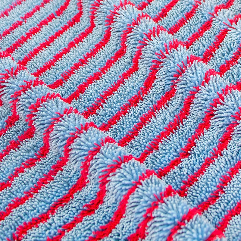 Microfiber Flat Mop Fabric In Roll Great Detergency Twist Pile High Efficiency Green Cleaning Fabric