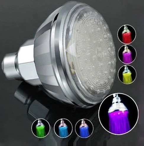 Color Changing LED Shower Head Temperature Sensor Handheld