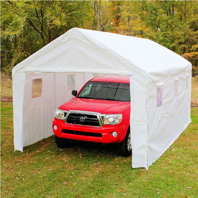 Eco-Friendly Removable Sidewalls & Doors Portable Car Port Garage Shelter for Outdoor Camping Carport Canopy 10x20ft Heavy Duty